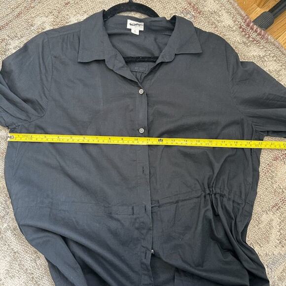 J.Crew Womens Black Long Sleeve Drawstring Mini Shirt Dress Size M BR599 NWOT - Picture 11 of 14